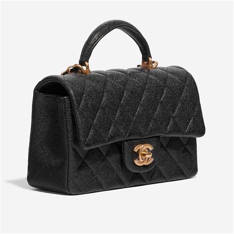 chanel mini 8 top handle caviar|Flap Bags .